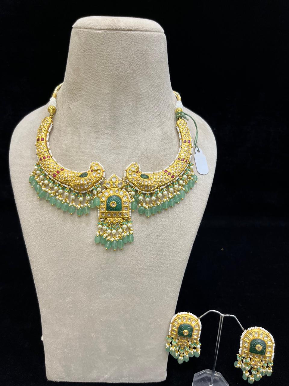 Traditional diamond polki jadau hasli set